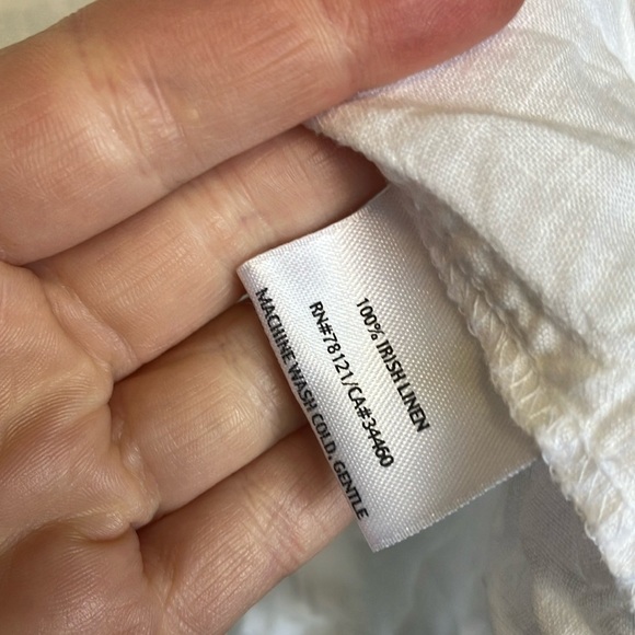 Eileen Fisher 100% Irish Linen White Button-Up Shirt - Picture 3 of 4